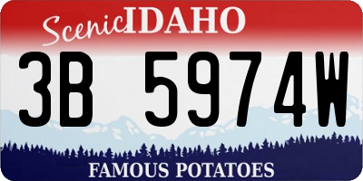ID license plate 3B5974W
