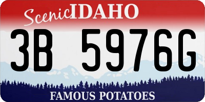 ID license plate 3B5976G