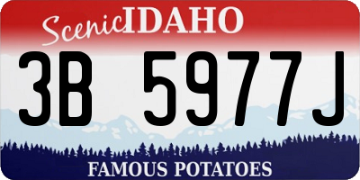ID license plate 3B5977J