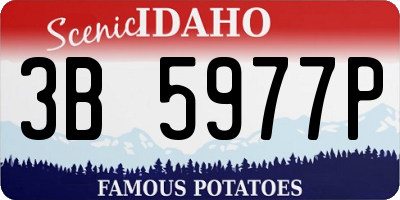 ID license plate 3B5977P