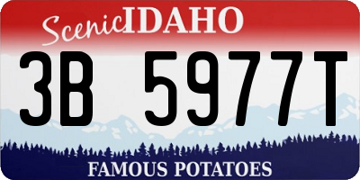 ID license plate 3B5977T