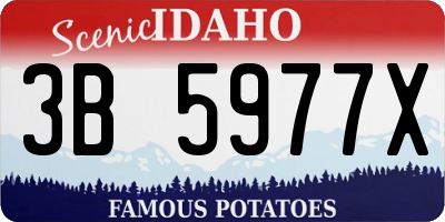 ID license plate 3B5977X