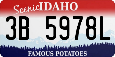 ID license plate 3B5978L