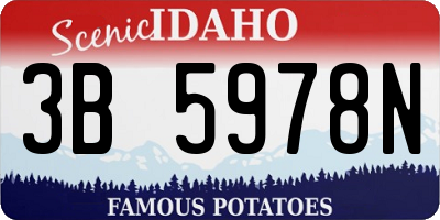 ID license plate 3B5978N