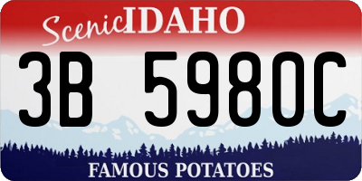 ID license plate 3B5980C
