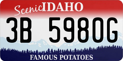 ID license plate 3B5980G