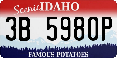ID license plate 3B5980P