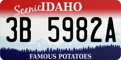 ID license plate 3B5982A