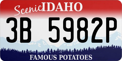 ID license plate 3B5982P