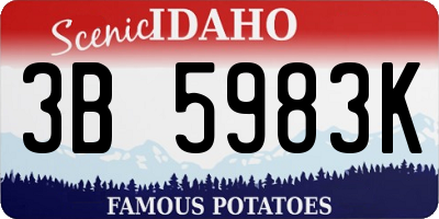 ID license plate 3B5983K