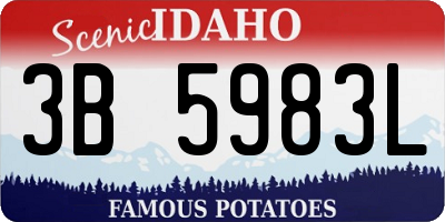 ID license plate 3B5983L