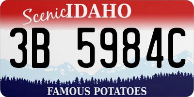 ID license plate 3B5984C