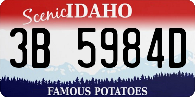 ID license plate 3B5984D