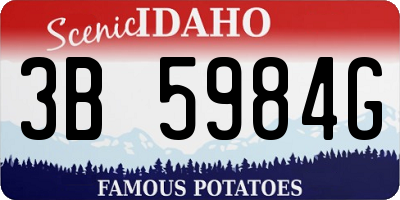 ID license plate 3B5984G