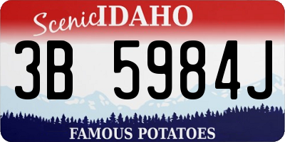 ID license plate 3B5984J