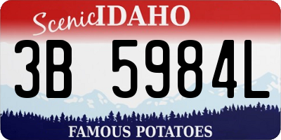 ID license plate 3B5984L