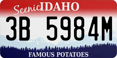 ID license plate 3B5984M
