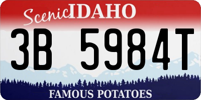 ID license plate 3B5984T