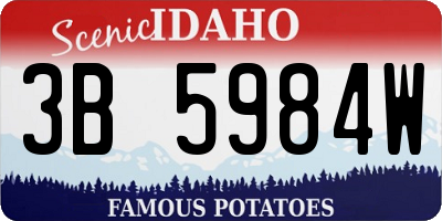 ID license plate 3B5984W