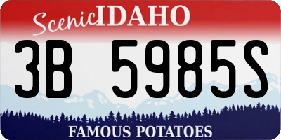 ID license plate 3B5985S