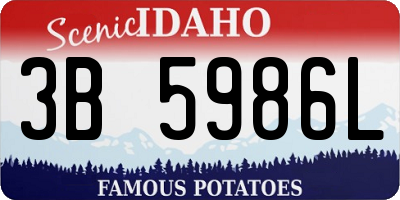 ID license plate 3B5986L