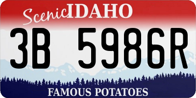 ID license plate 3B5986R