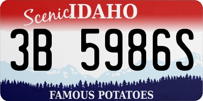 ID license plate 3B5986S