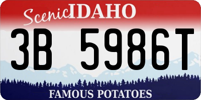 ID license plate 3B5986T
