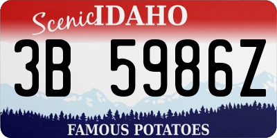 ID license plate 3B5986Z