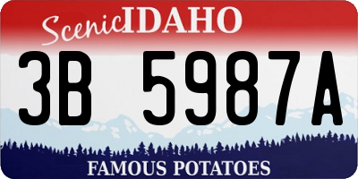 ID license plate 3B5987A