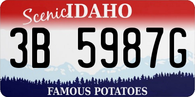 ID license plate 3B5987G