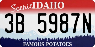 ID license plate 3B5987N
