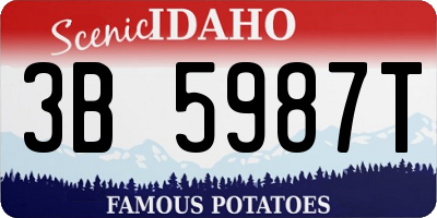 ID license plate 3B5987T