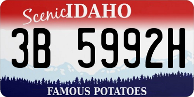 ID license plate 3B5992H