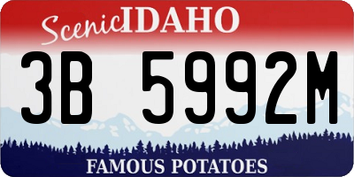 ID license plate 3B5992M