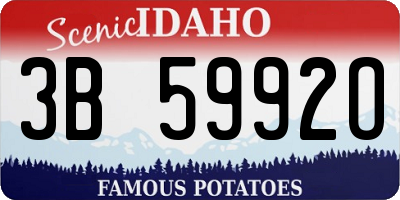 ID license plate 3B5992O
