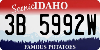 ID license plate 3B5992W