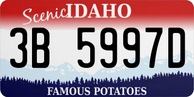 ID license plate 3B5997D