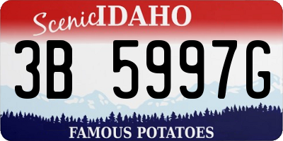 ID license plate 3B5997G