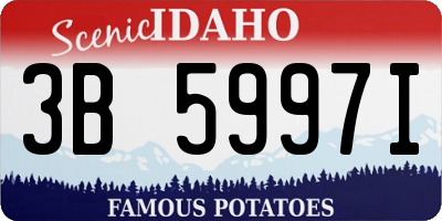 ID license plate 3B5997I