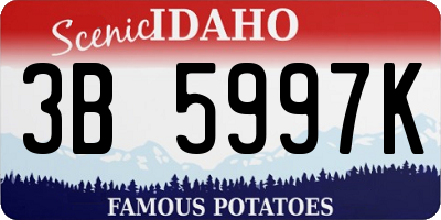 ID license plate 3B5997K