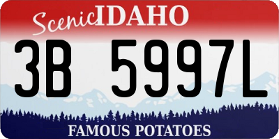 ID license plate 3B5997L