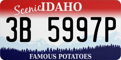 ID license plate 3B5997P
