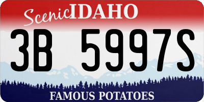ID license plate 3B5997S