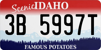 ID license plate 3B5997T