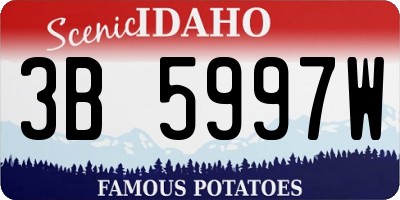 ID license plate 3B5997W