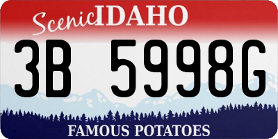 ID license plate 3B5998G