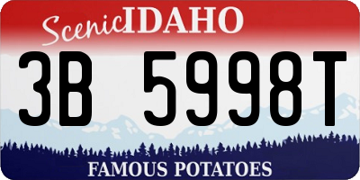 ID license plate 3B5998T