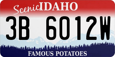 ID license plate 3B6012W