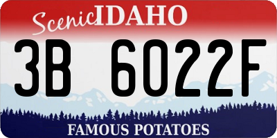 ID license plate 3B6022F